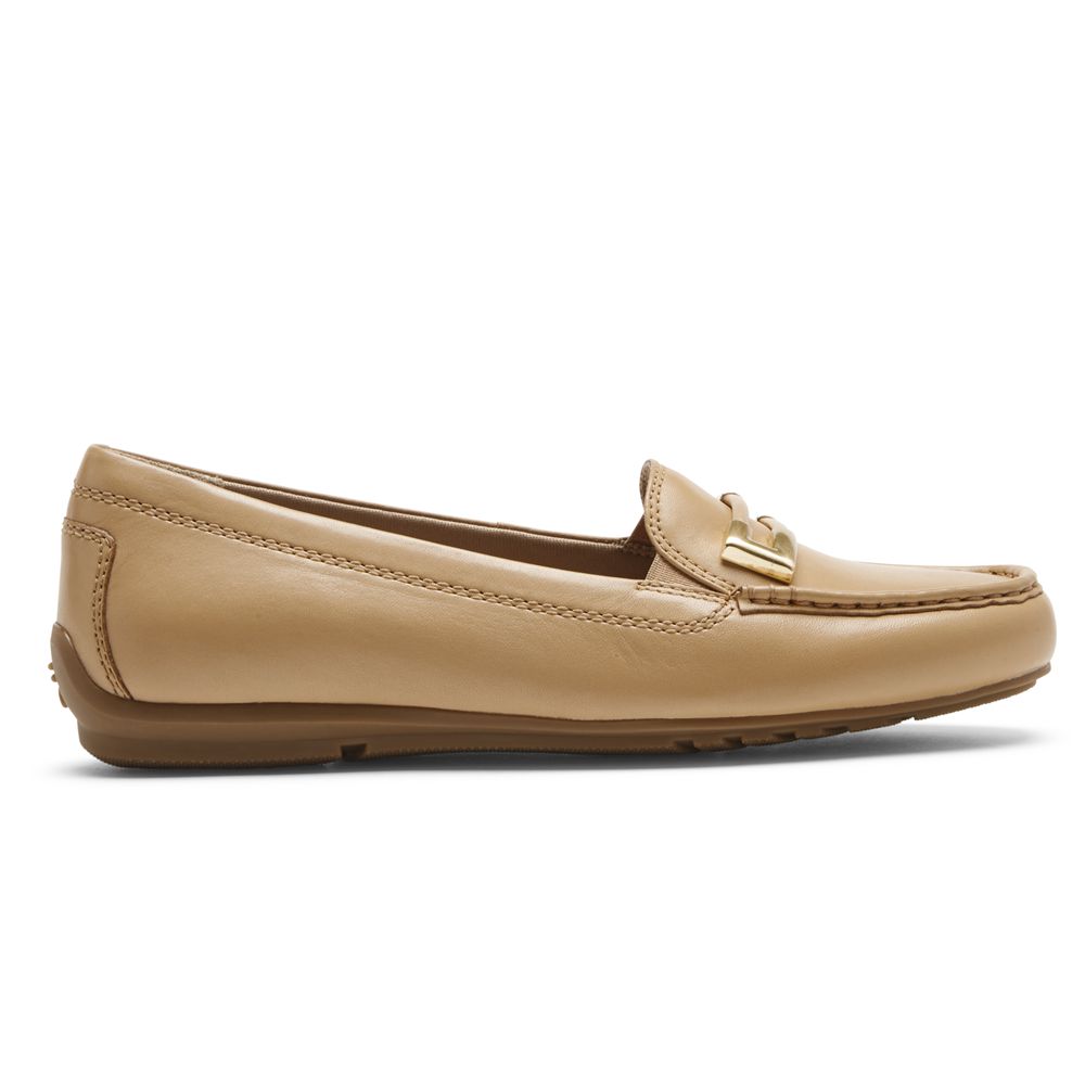 Rockport Total Motion Driver Ornament - Womens Loafers - Khaki - NZ (IBT-765980)